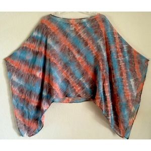 (B73) 100% silk tie dyed kimono top MATTY M XS/S
